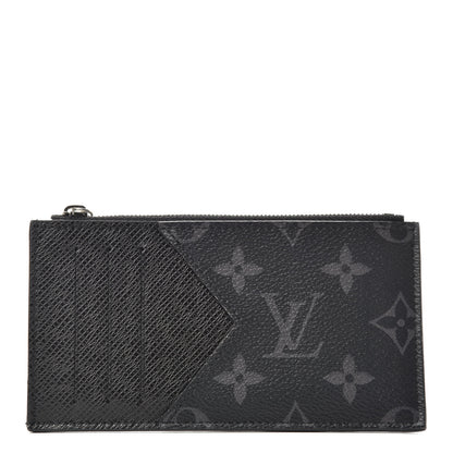 Louis Vuitton Monogram Eclipse Taiga Coin Card Holder 1 of 6