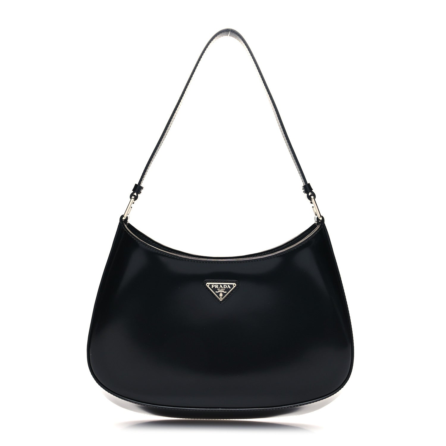 Prada Spazzolato Cleo Shoulder Bag Black 1 of 10