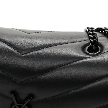 Saint Laurent Calfskin Y Quilted Monogram Monochrome Small Loulou Chain Satchel Black 15 of 15