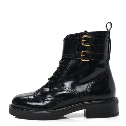 Louis Vuitton Glazed Calfskin Midtown Ankle Boots 38 Black 1 of 6