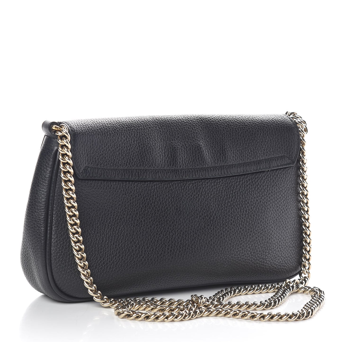 Pebbled Calfskin Medium Soho Flap Crossbody Black