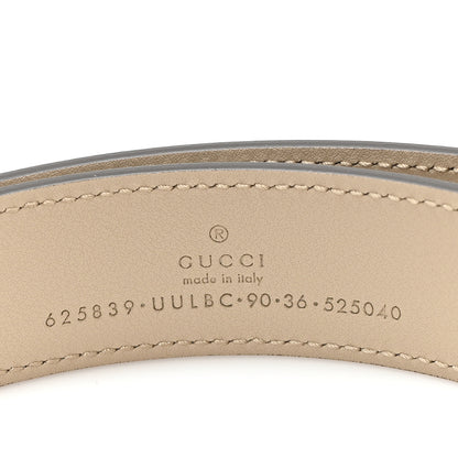 Gucci GG Supreme Monogram Matte Plutone Calfskin Double G 40mm Belt 90 36 Beige Ebony Mystic White 3 of 5