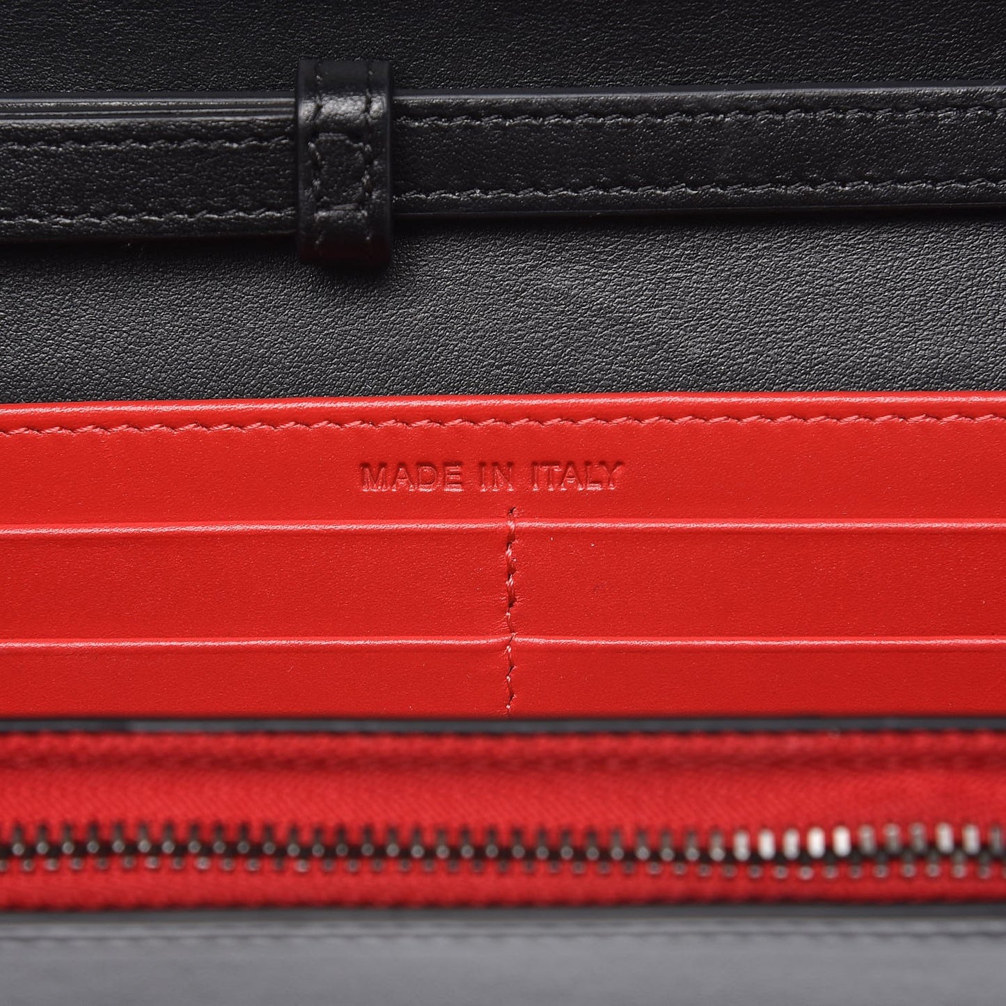 Calfskin Macaron Spiked Flap Wallet Black