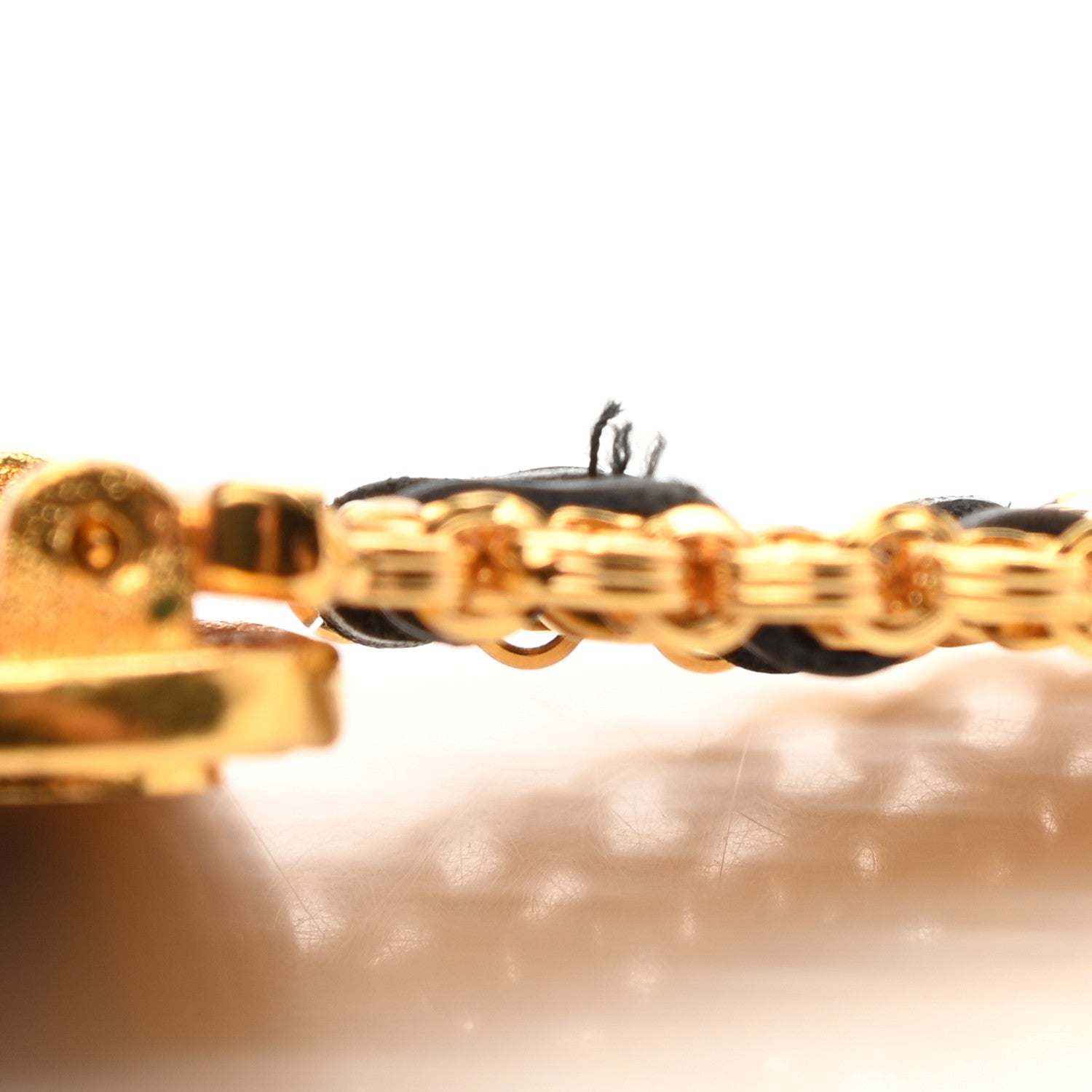 Chanel Lambskin Chain CC Buckle Belt Black Gold 5 of 6