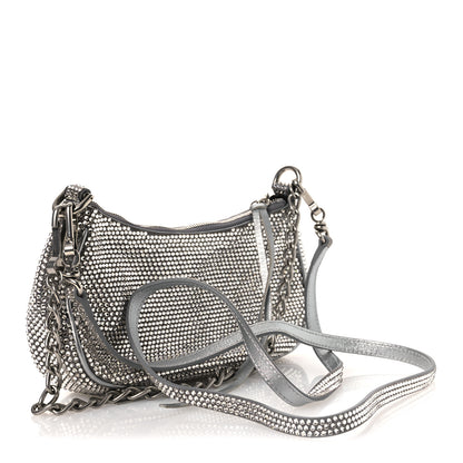 Balenciaga Strass Suede Metallic Nappa Le Cagole Mini Purse With Chain Grey 3 of 12