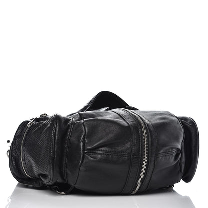 Alexander Wang Lambskin Marti Backpack Bag Washed Black Rhodium Hardware 4 of 7