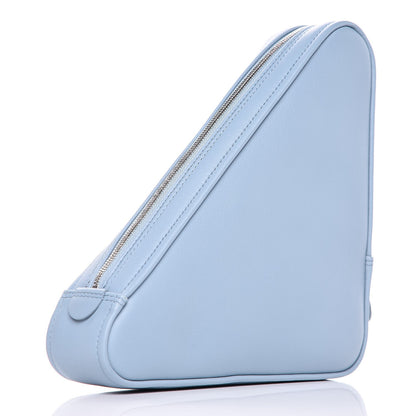 Balenciaga Shiny Day Calfskin Logo M Triangle Pouch Grey Blue White 3 of 7