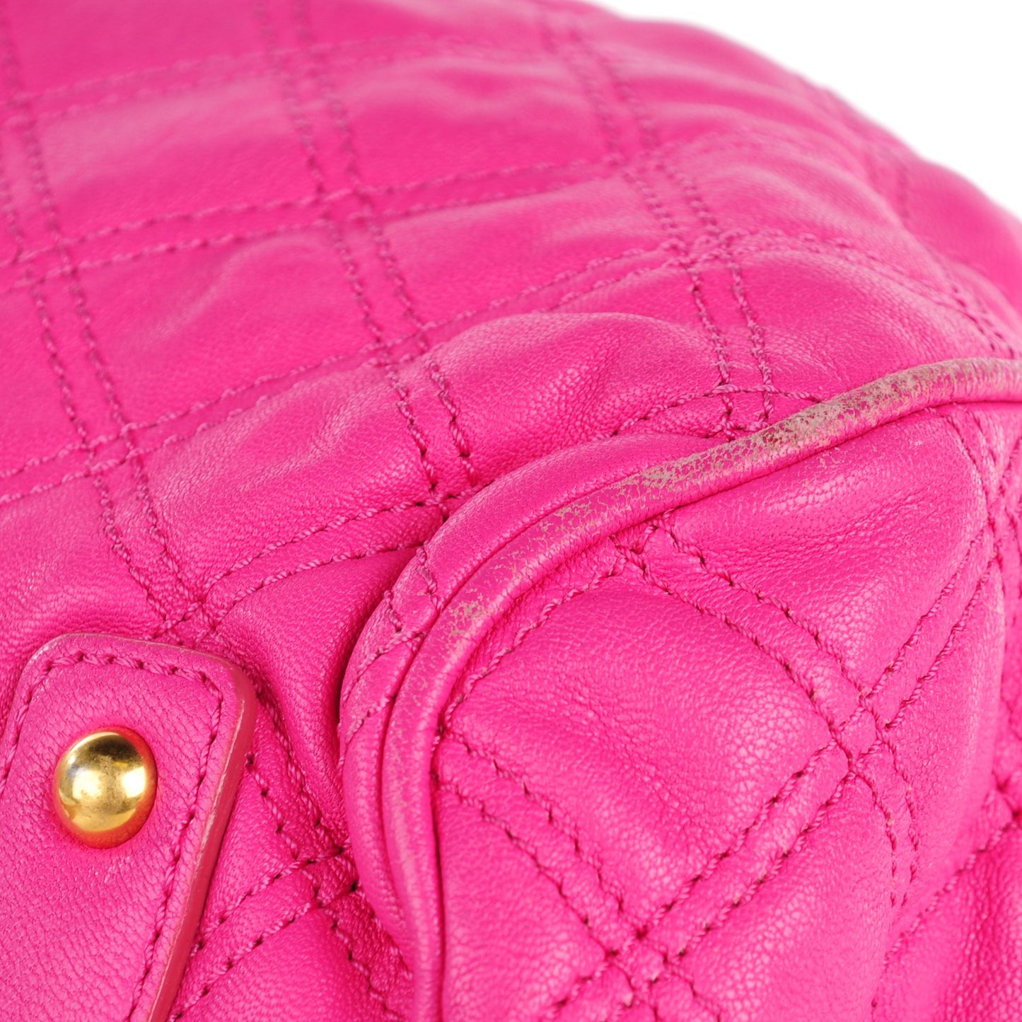 Calfskin Quilted Stam Bright Pink