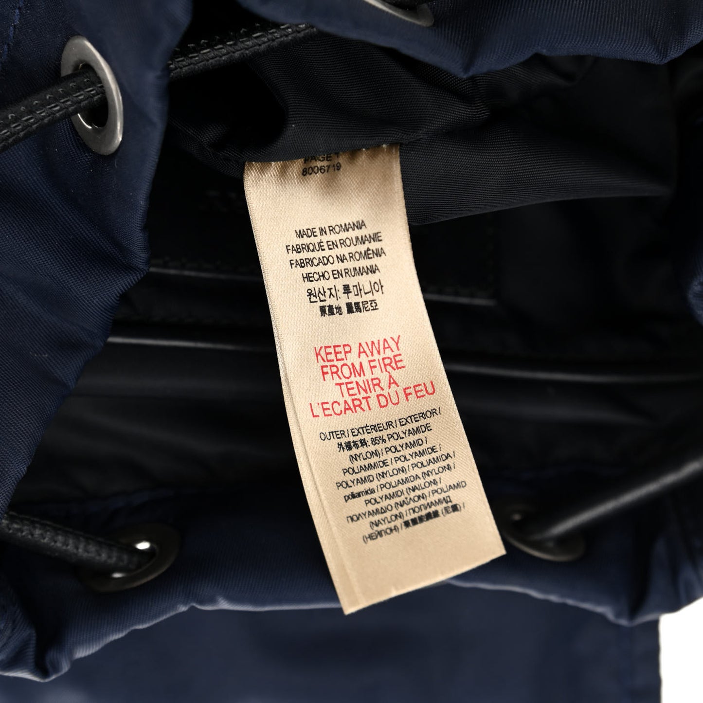 Nylon Puffer Small Rucksack Backpack Blue