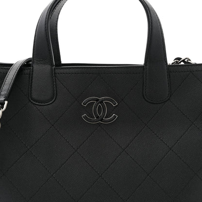 Chanel Caviar Stitched Medium Lady Coco Shopping Tote Black 8 of 10