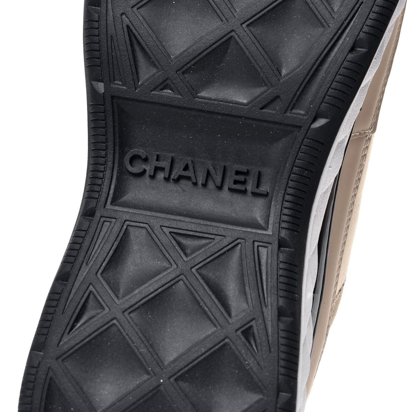 Velvet Calfskin Mixed Fibers CC Sneakers 37.5 Beige