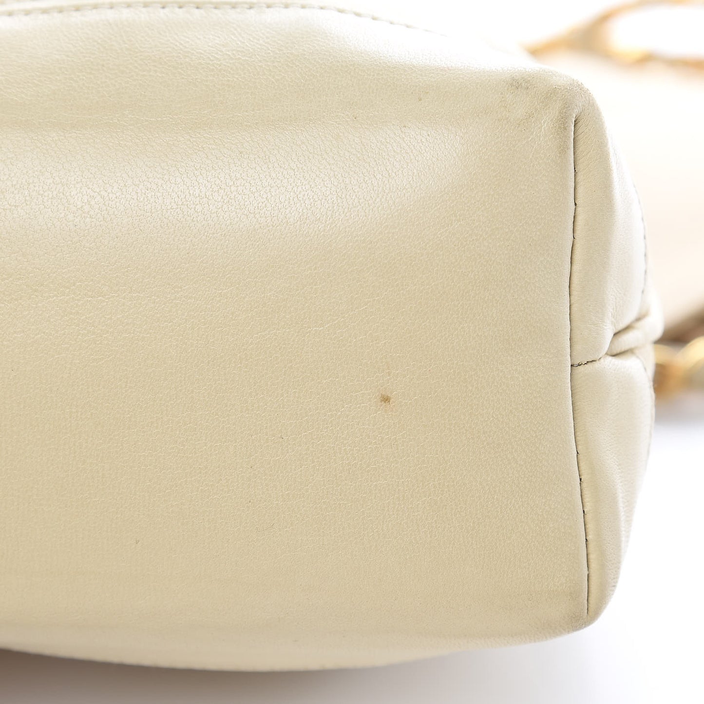 Lambskin Mini CC Drawstring Bag Beige Clair