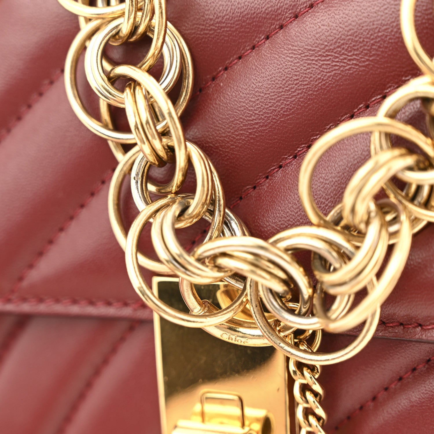 Chloe Calfskin Quilted Mini Drew Bijou Shoulder Bag Dahlia Red 13 of 14