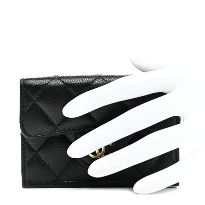Chanel Caviar Quilted Double Flap Wallet Black 2 of 9