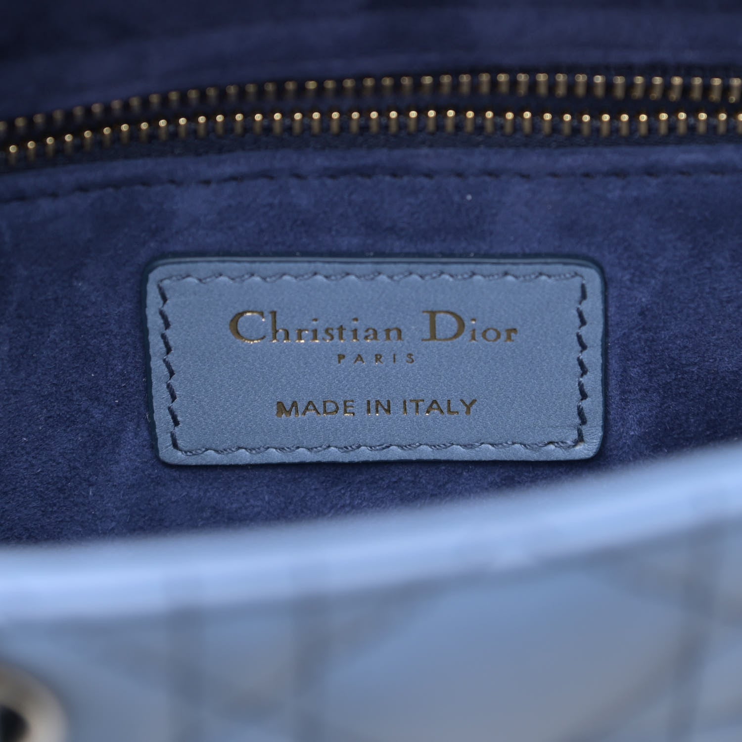 Christian Dior Lambskin Cannage Gradient Small My ABCDior Lady Dior Indigo Blue 11 of 12