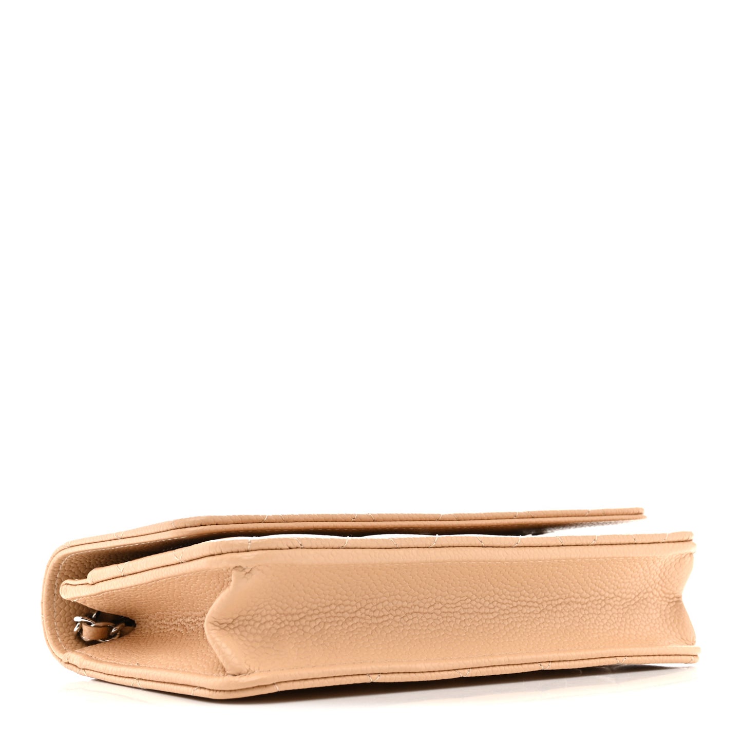 Caviar Quilted Wallet On Chain WOC Beige