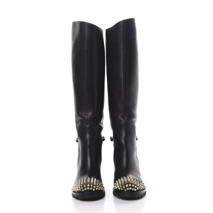 Christian Louboutin Calfskin Napaleona 70 Spikes Boots 40 Black 2 of 15