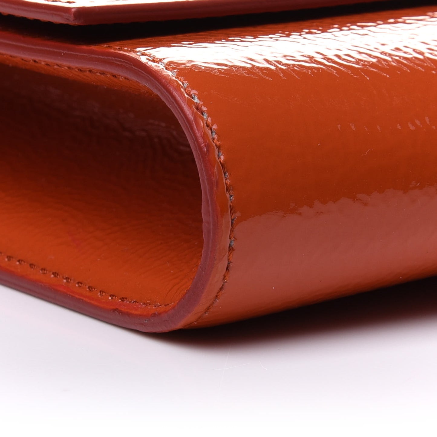 Textured Patent Monogram Large Belle De Jour Clutch Orange