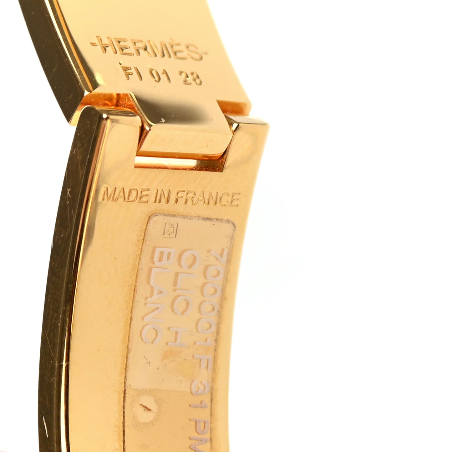 Enamel Narrow Clic Clac H Bracelet PM White