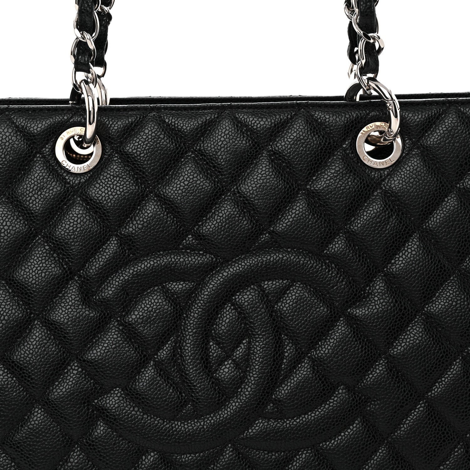 Chanel Caviar Quilted XL Grand Shopping Tote GST Black 8 of 10
