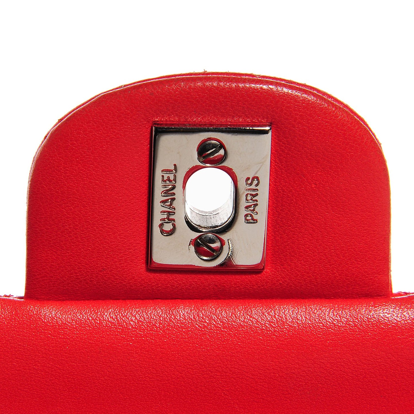 Lambskin Perforated Medium Double Flap Red