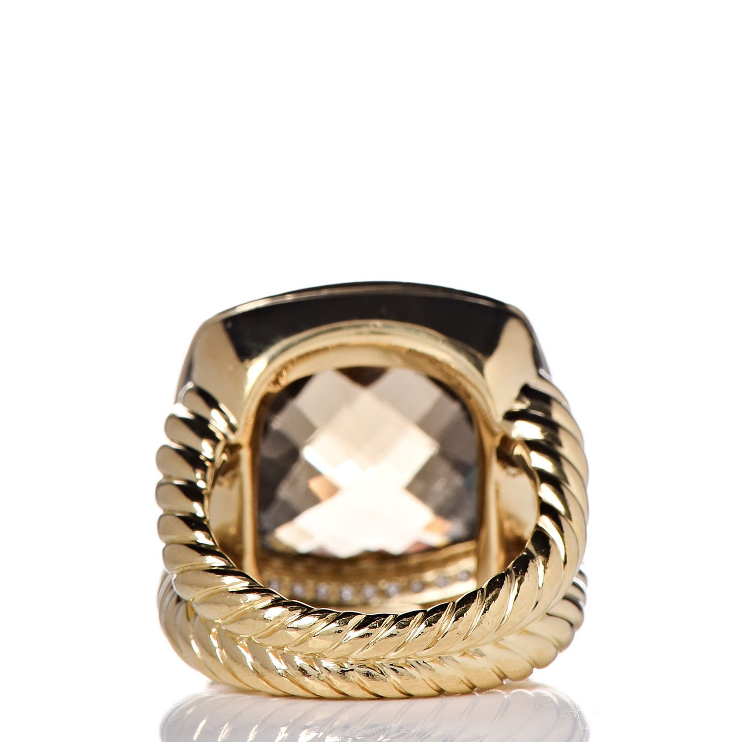 18K Yellow Gold Diamond Champagne Citrine 17mm Albion Ring 55 7.25