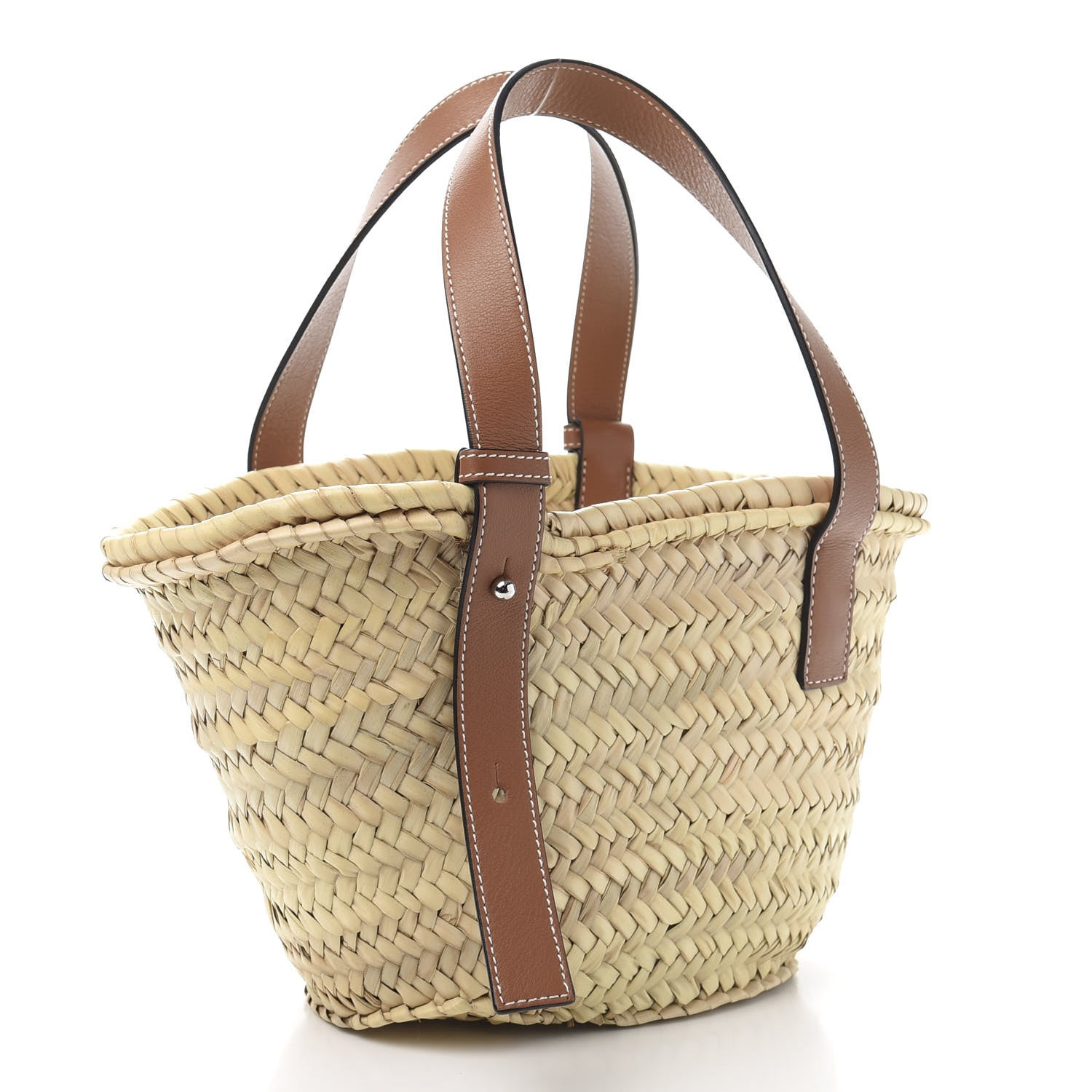 Loewe Raffia Small Basket Tote Bag Natural Tan 3 of 9