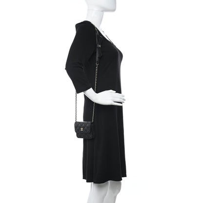 Chanel Lambskin Quilted Mini Coco Bow Clutch With Chain Black 2 of 10