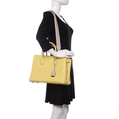 MCM Grained Calfskin Medium Milla Tote Custard Yellow 2 of 9