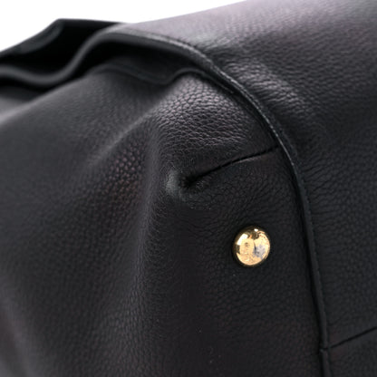 Salvatore Ferragamo Grained Calfskin Bitter Pocket Tote Black 8 of 15