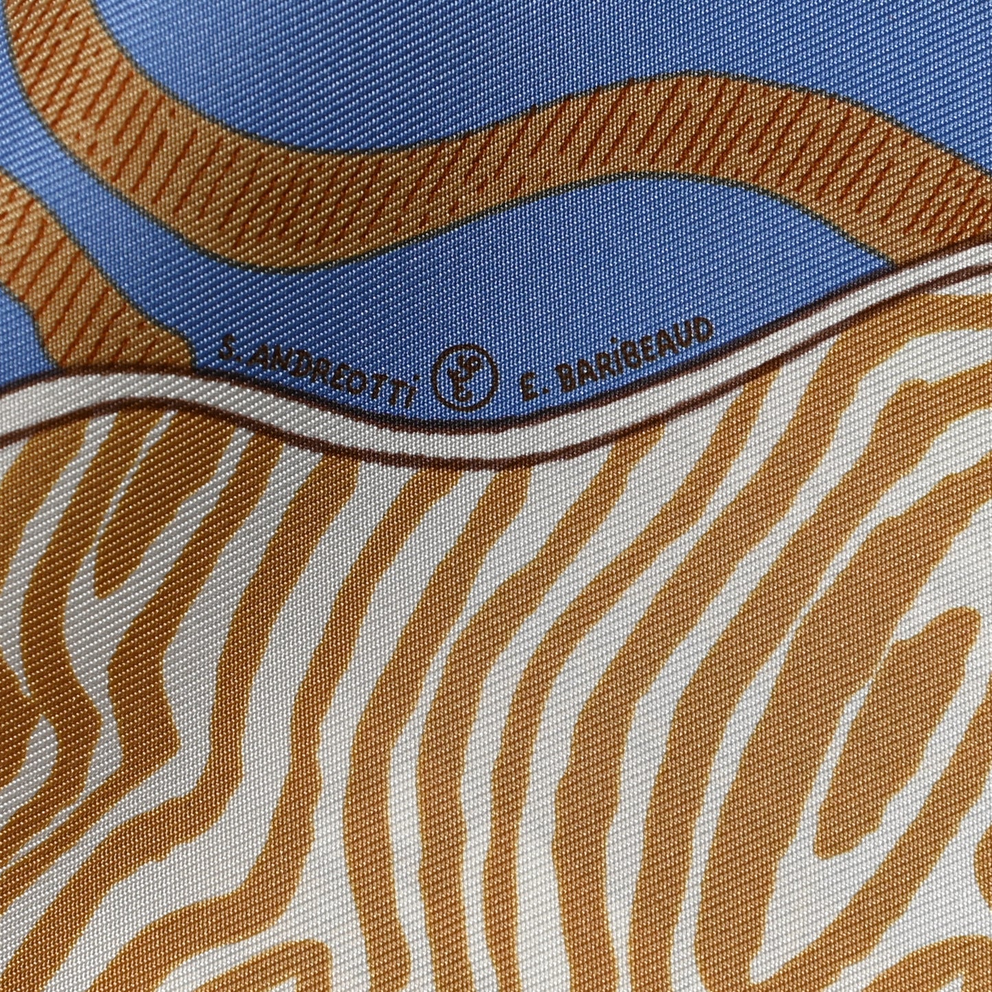 Silk Le Premier Chant Scarf 90 Caramel White Vert