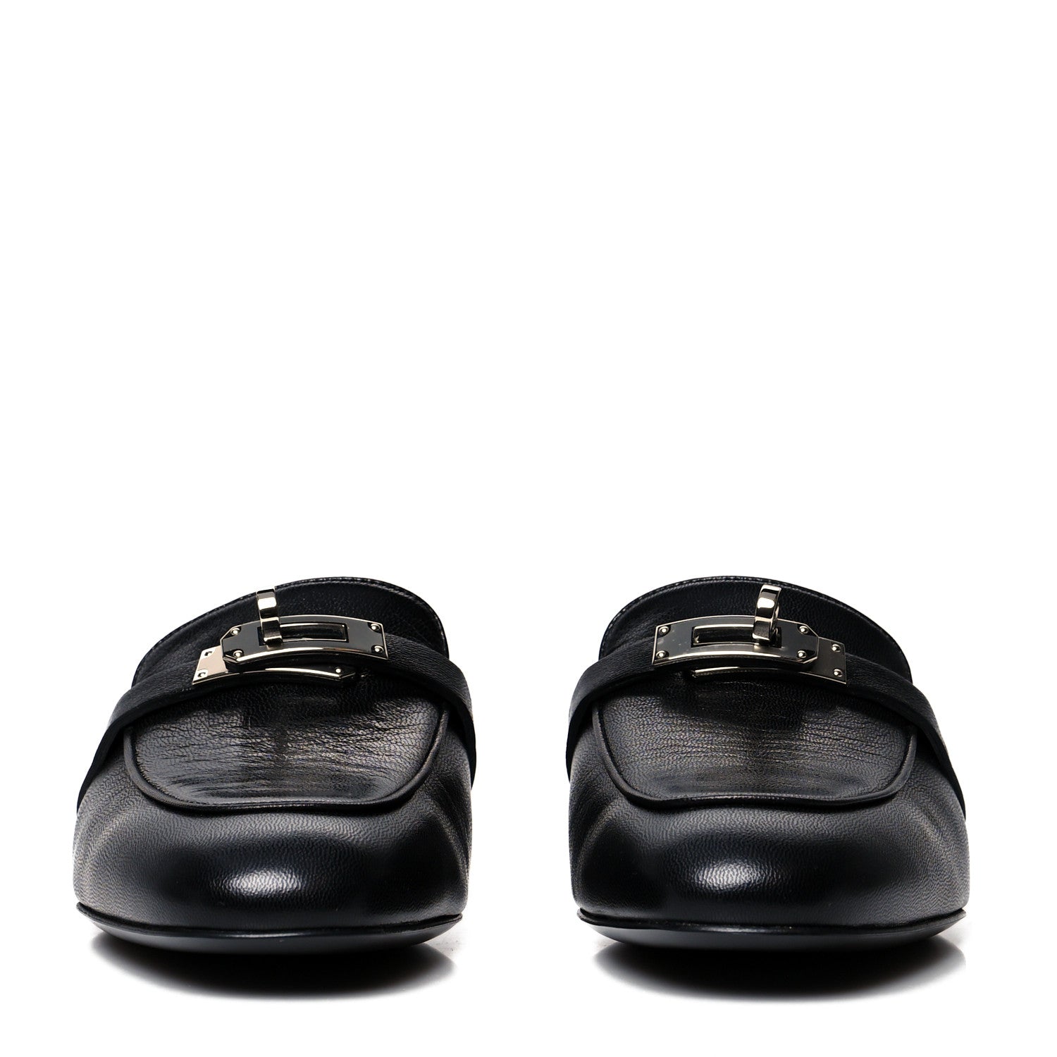 Hermes Goatskin Oz Mules 37 Black 4 of 8