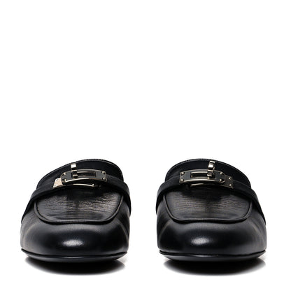 Hermes Goatskin Oz Mules 37 Black 4 of 8