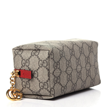 Gucci Soft GG Supreme Monogram Calfskin Small Ophidia Cosmetic Case Beige Ebony Hibiscus Red 4 of 11