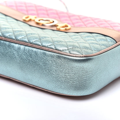 Gucci Laminated Nappa Trapuntata Small Zumi Shoulder Bag Rosa Lago Rame 7 of 14