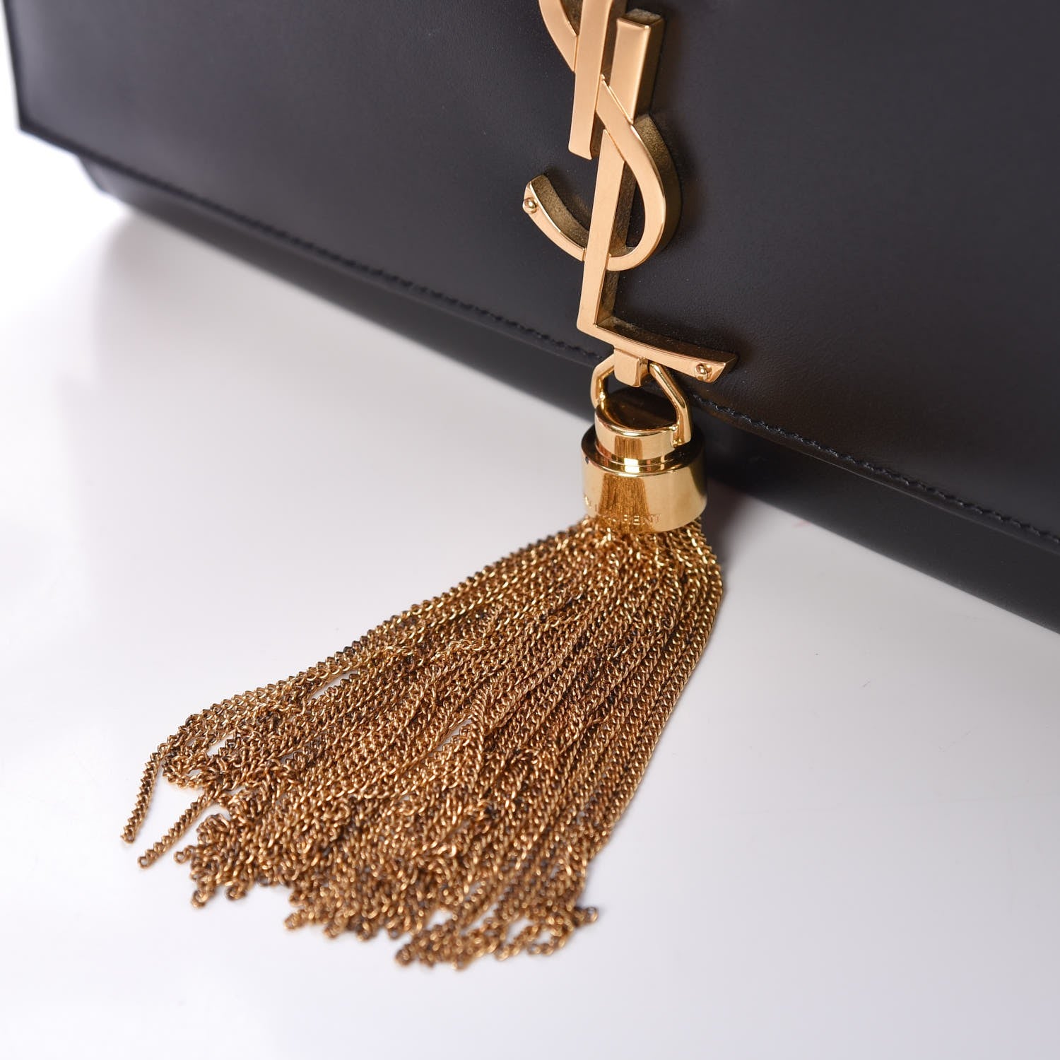 Saint Laurent Smooth Calfskin Medium Classic Monogram Kate Tassel Satchel Black 10 of 11
