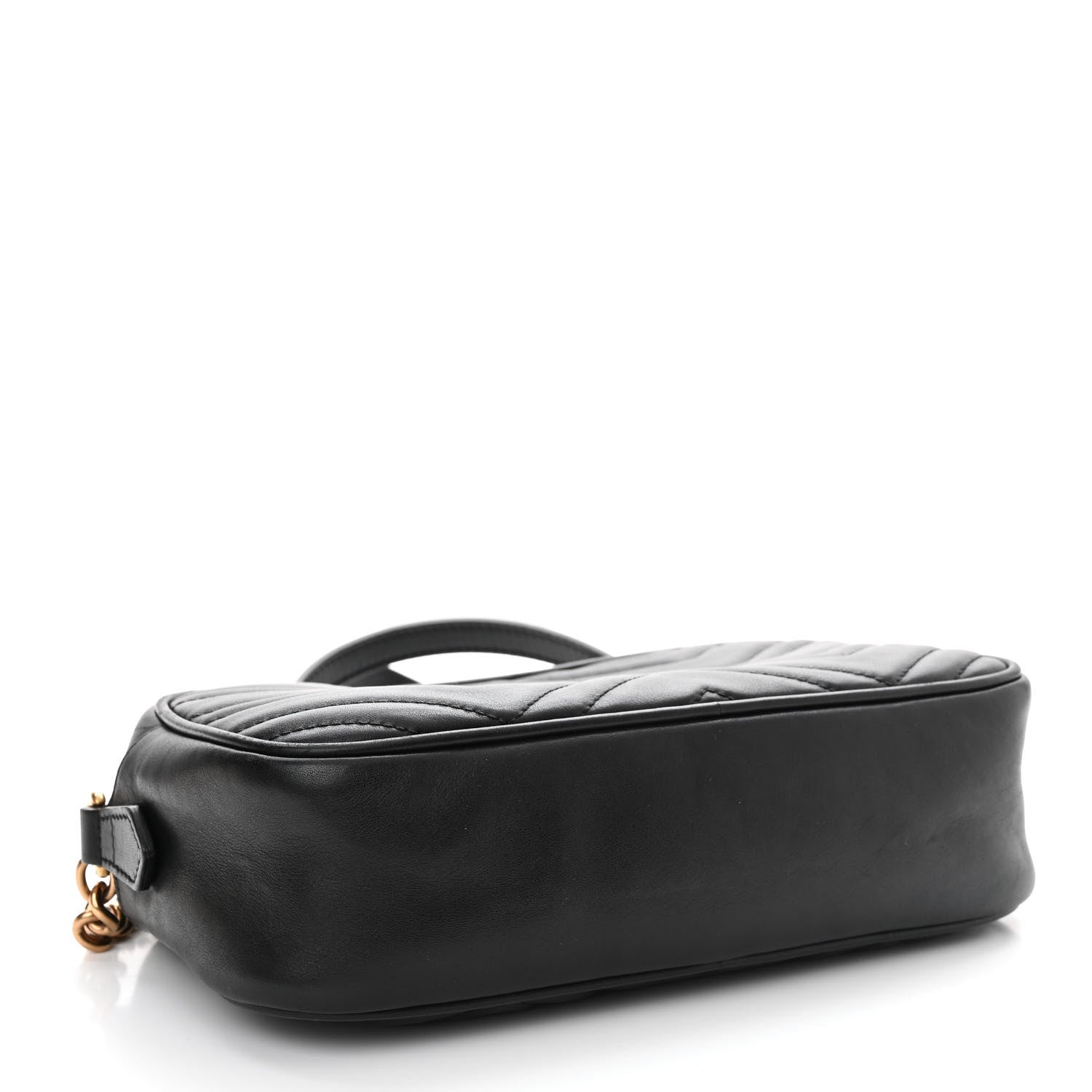 Gucci Calfskin Matelasse Small GG Marmont Chain Shoulder Bag Black 4 of 13