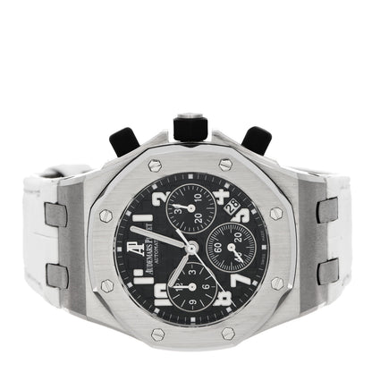 Audemars Piguet Stainless Steel Alligator 37mm Royal Oak Offshore Chronograph Automatic Watch Black 26283ST.OO.D002CA.01 2 of 5