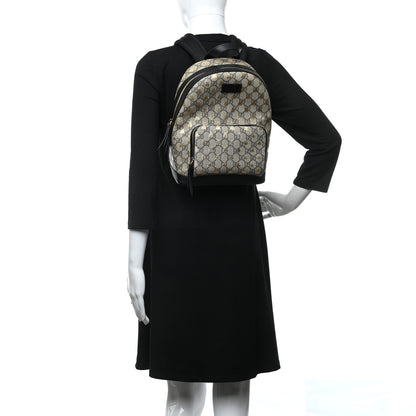 Gucci GG Supreme Monogram Bees Print Small Day Backpack Beige Oro Black 3 of 9