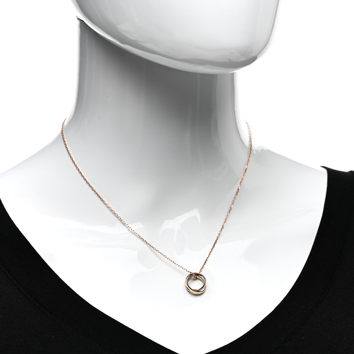 18K Pink Yellow White Gold Baby Trinity Pendant Necklace