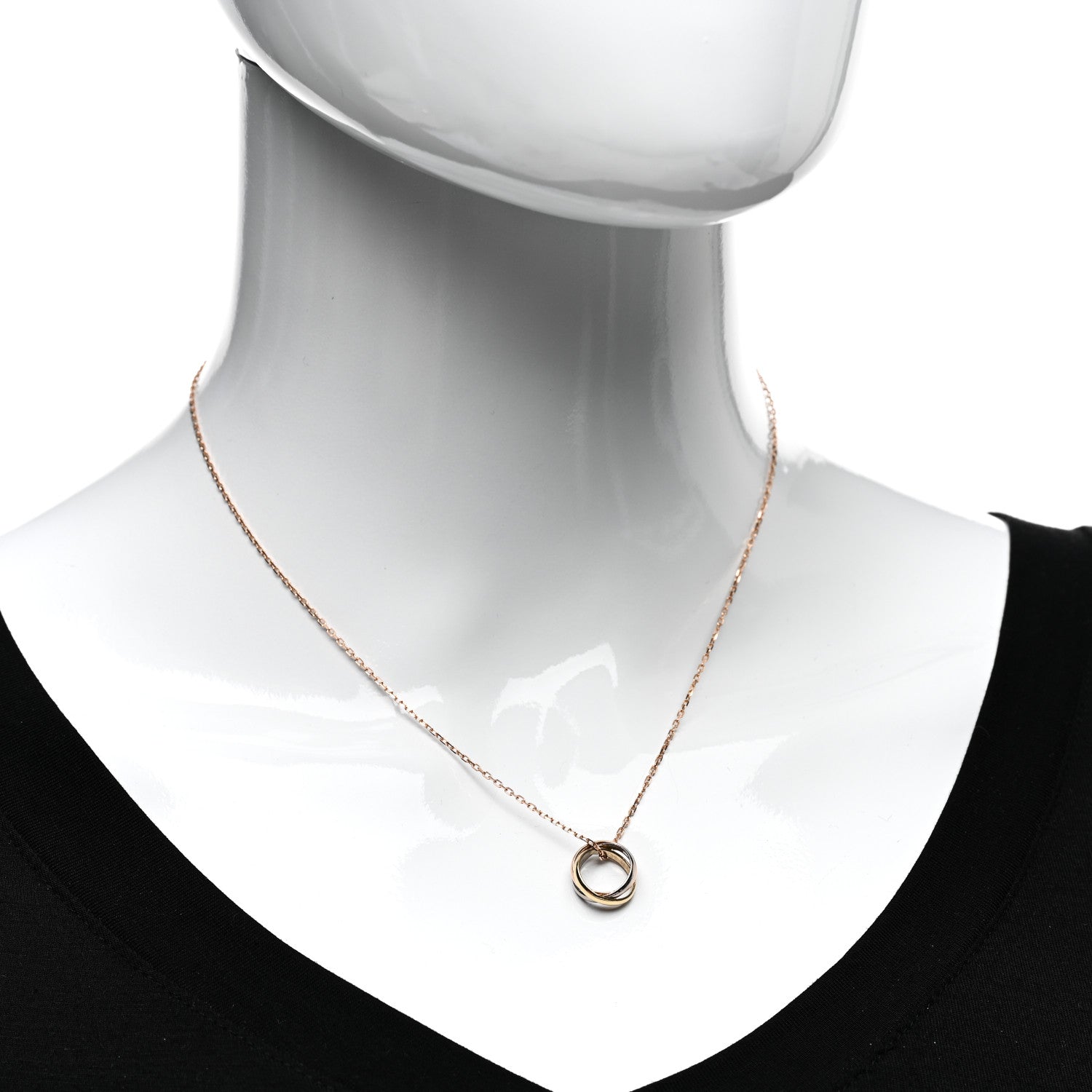 Cartier 18K Pink Yellow White Gold Baby Trinity Pendant Necklace 2 of 5