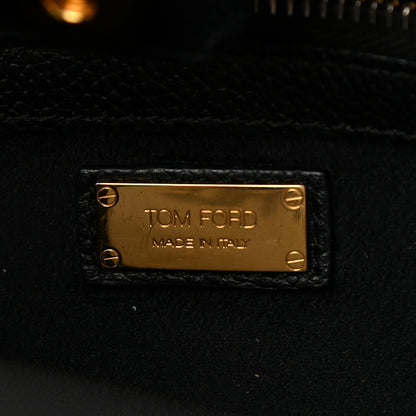 Tom Ford Pebbled Calfskin Medium Jennifer Zip Tote Black 5 of 9