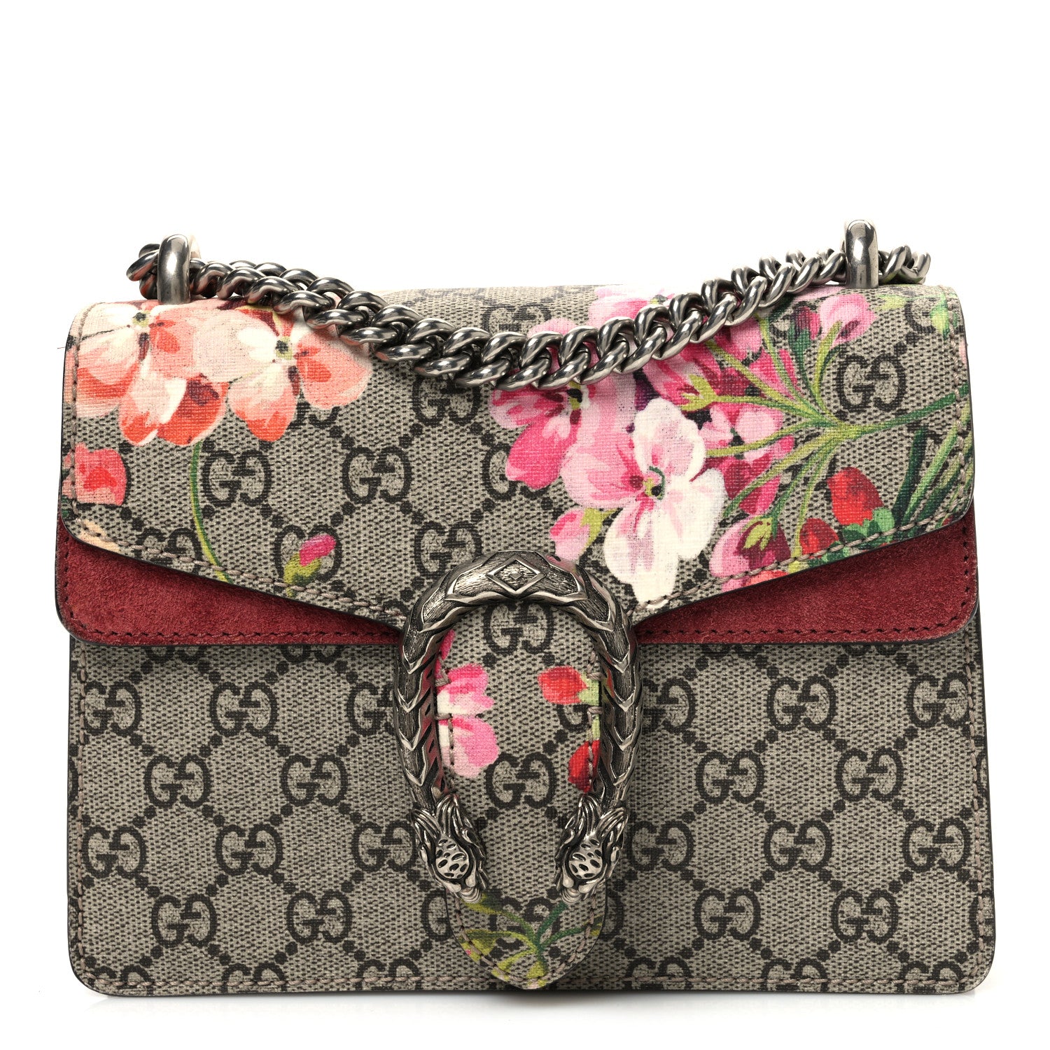 Gucci GG Supreme Monogram Blooms Mini Dionysus Shoulder Bag Beige Multicolor Dry Rose 1 of 10