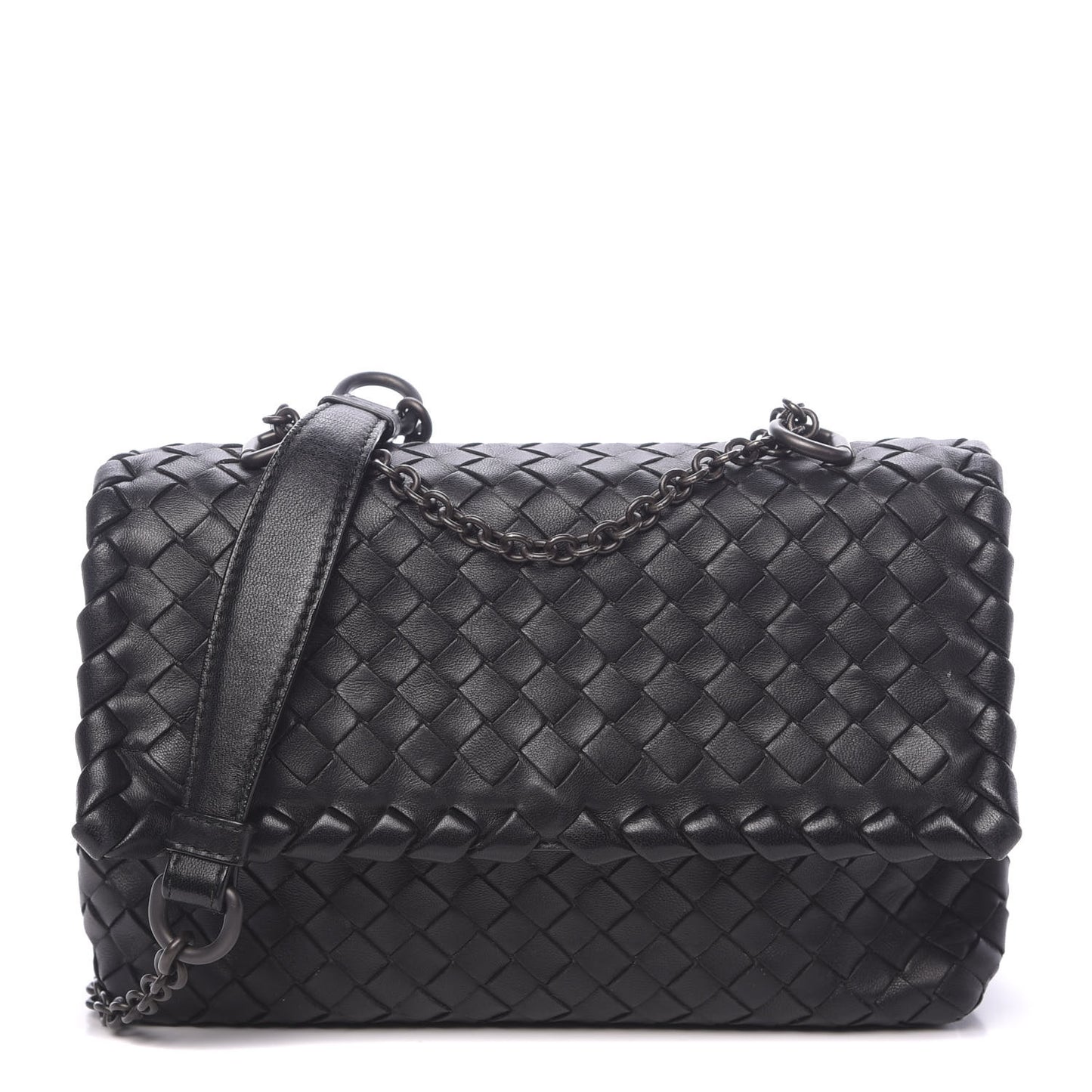 Nappa Intrecciato Baby Olimpia Shoulder Bag Black