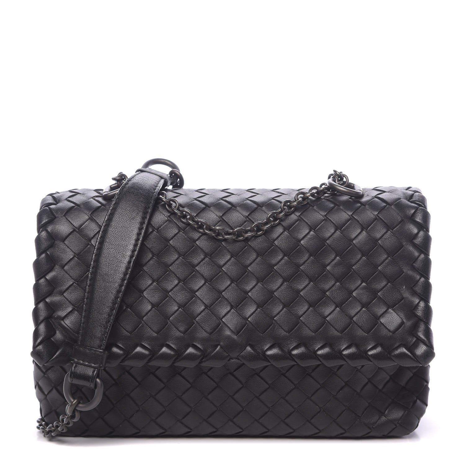 Bottega Veneta Nappa Intrecciato Baby Olimpia Shoulder Bag Black 1 of 9