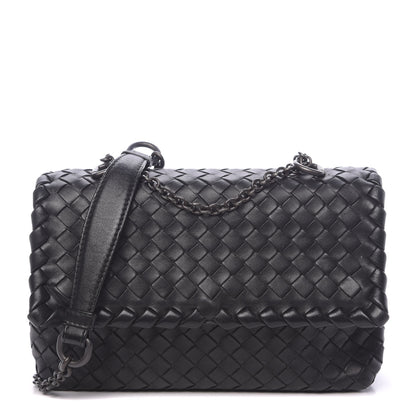 Bottega Veneta Nappa Intrecciato Baby Olimpia Shoulder Bag Black 1 of 9