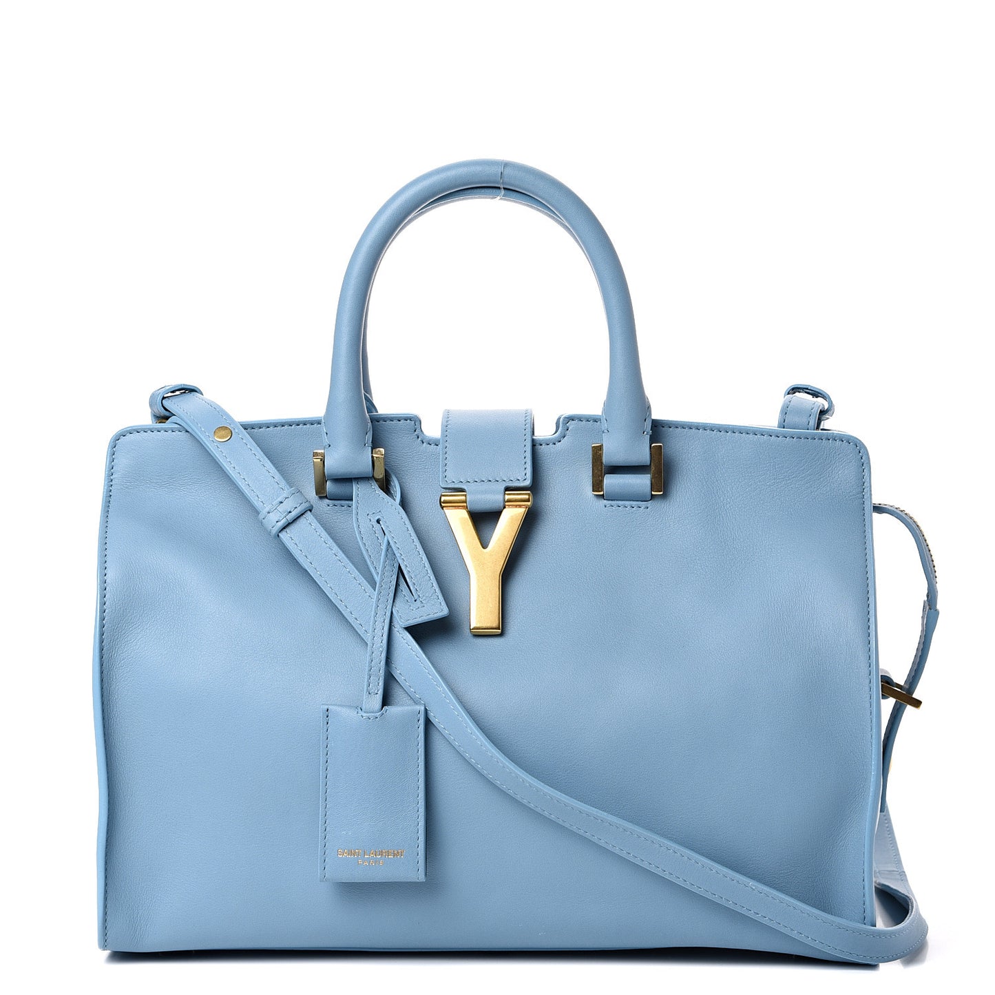 Calfskin Small Classic Y Cabas Blue Glacier