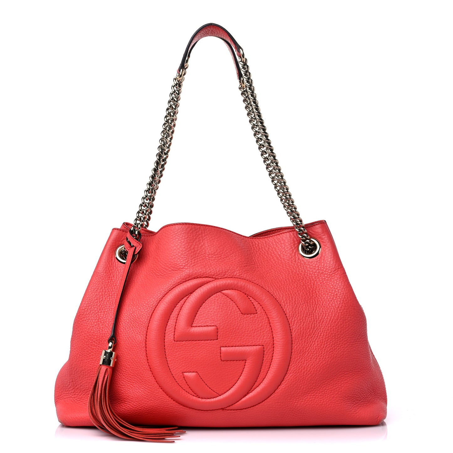 Pebbled Calfskin Medium Soho Chain Shoulder Bag Begonia Pink
