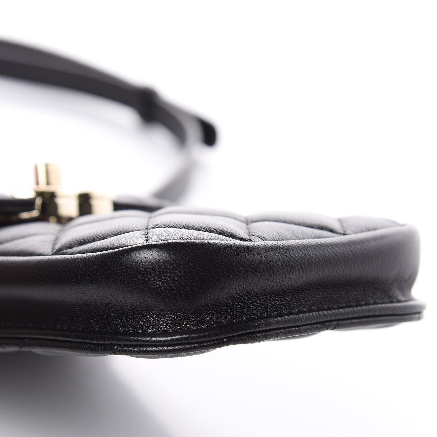 Lambskin Quilted Belt You Can Waist Bag Black