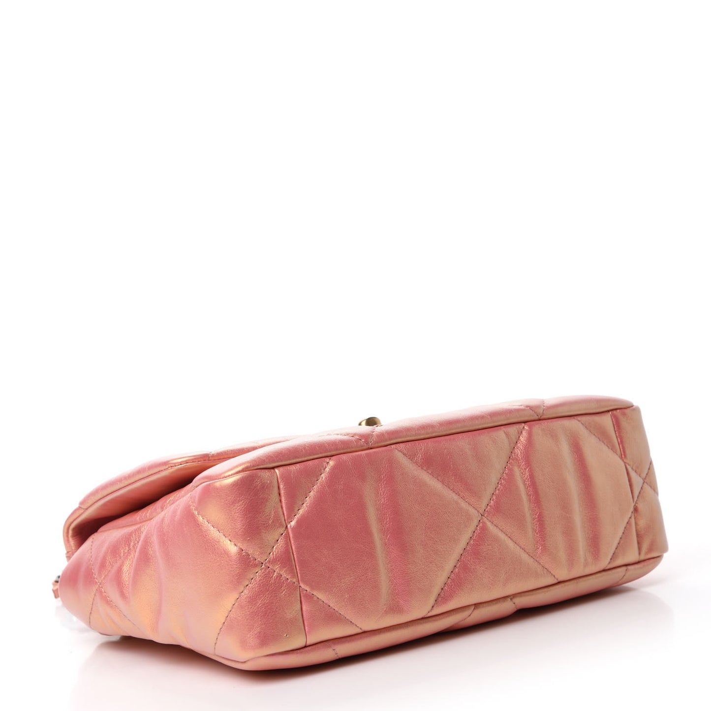 Iridescent Calfskin Quilted Medium Chanel 19 Flap Pink